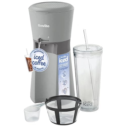 Breville Iced Coffee Maker | Single Serve Iced Coffee Machine Plus Coffee Cup with Straw | Ready in Under 4 Minutes | Grey [VCF155] - Image 1