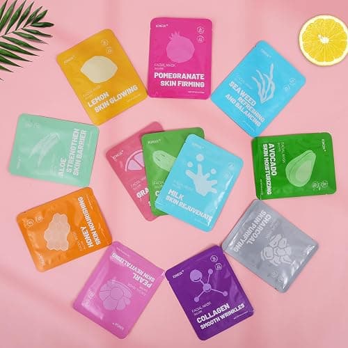 12 Pack Collagen Hydrating Face Masks Skincare, Face Mask for Dry Skin | Sheet Facial Masks Set for Women Skin Care, Face Mask Bulk Spa Gifts thumbnail 7