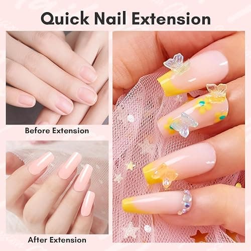Makartt Poly Nail Gel 50ML Gel Builder for Nails,Light Nude Pink, Gel Nail Extension,Nail Strengthener Hard Gel Color Gel Multifunctional Long-Lasting and Easy to Use for DIY Salon Quality-Peach thumbnail 3