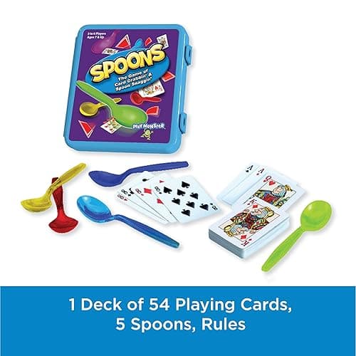 Spoons in a Case, Card Games for Kids - Spoons Game, Deck of Cards, Fun Family Games for Kids and Adults, Playing Cards, Game Night, Travel Games, 3-6 Multi-Player Card Game, Games for Adults, Ages 7+ - Spoons in Case thumbnail 3