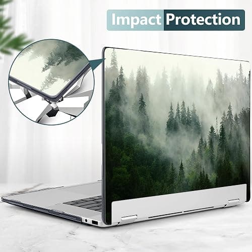 Premium Crystal Case for HP Envy x360 16-inch 2-in-1 Laptop 2024 Release, Creative Patterns Ultra-Slim Lightweight Scratch-Resistant Black Hard Shell with Professional Protection, Forest thumbnail 7