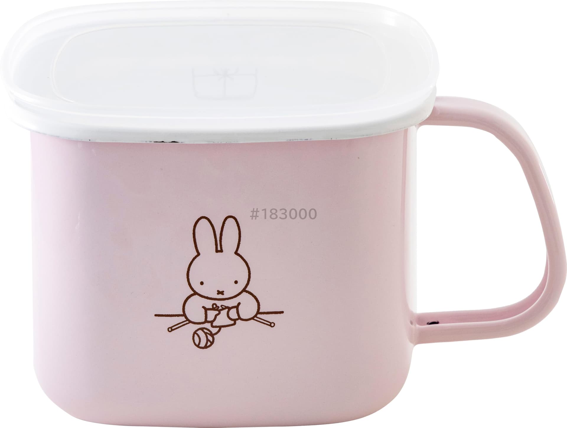 Fuji Horo Miffy Pastel Miso Storage Container Square Miso Pot Fits Directly Pink Gift miffy Enamel - Image 1