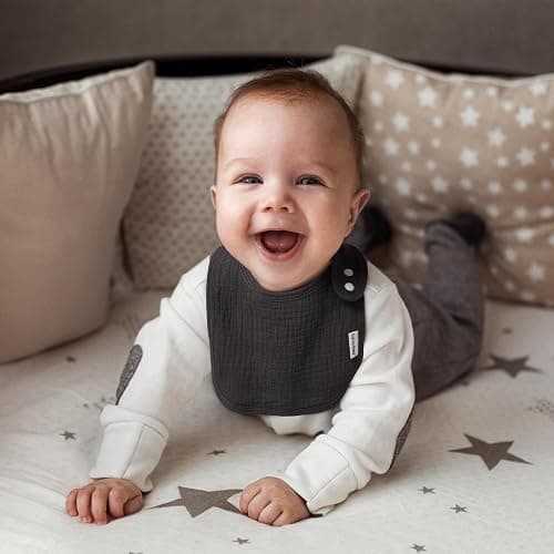 Muslin Bibs for Baby Boys Girls,Organic Muslin Baby Bib for Drooling and Teething,Soft Bandana Drool Bibs 5 Pack thumbnail 5