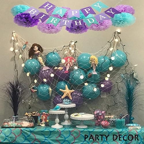 TEMUCY Natural Fish Net Decorative, Beach Themed Fish Net Decorations for Pirate, Mermaid, Beach Party Home Bedroom Décor thumbnail 5
