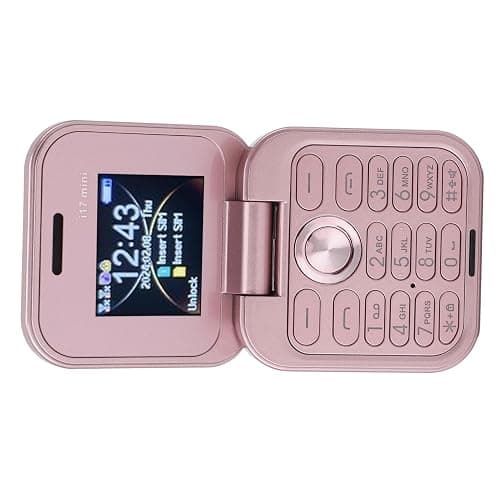 Brrnoo Flip Small Cell Phone Dual Nano SIM Media Player HD Rear Camera LED Flashlight GSM Network Seniors (Pink) thumbnail 8