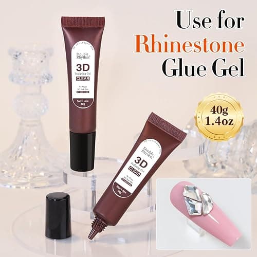 Double Rhythm 3D Gel Nail Art Sculpting Gel Glue No Wipe for Drawing,Molding, Sculpture,DIY Design Decoration 40g (1.4 Oz Clear) thumbnail 7