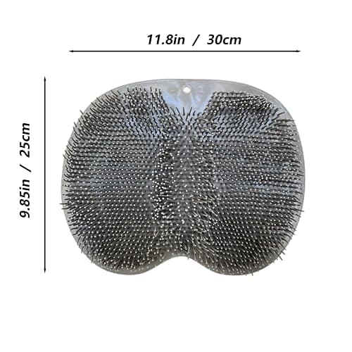 Shower Foot and Back Scrubber Mat,Wall Mounted Shower Foot Scrubber with Suction Cups,Exfoliating Silicone Massage Foot Cleaner for Shower(Grey) thumbnail 6
