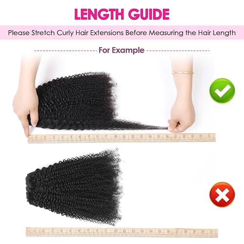 Afro Kinky Curly Clip In Hair Extensions 120g 100% Virgin Human Hair for Black Women 4B 4C Natural Black Seamless Clip Ins Double Weft Thick Ends 8Pcs 20 Clips 16 Inch thumbnail 6