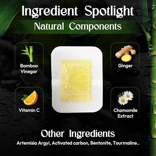Foot Pads Patches for Deep Cleansing: Bamboo Wood Vinegar Ginger Feet Pads, 14 Packs thumbnail 6
