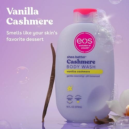 eos Cashmere Body Wash – Vanilla Cashmere, Moisturizing Body Wash, Creamy Gel Formula, with Shea Butter, Glycerin, Vitamin E, pH Balanced, Sensitive Skin, Vegan, 16 fl oz thumbnail 2