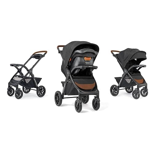 Chicco Bravo Primo 3-in-1 Trio Travel System, Bravo Primo Quick-Fold Stroller with KeyFit 35 Zip Infant Car Seat and Base, Springhill/Black thumbnail 4