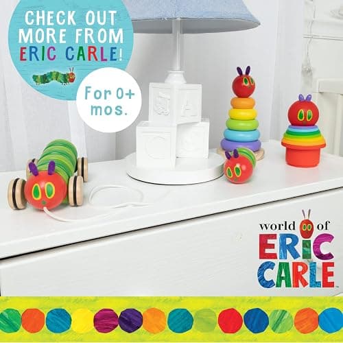 Kids Preferred World of Eric Carle The Very Hungry Caterpillar Newborn Wooden Fidget Toy, Baby Sensory Caterpillar Shaker Rattle for Infants, Babies, and Toddlers thumbnail 6