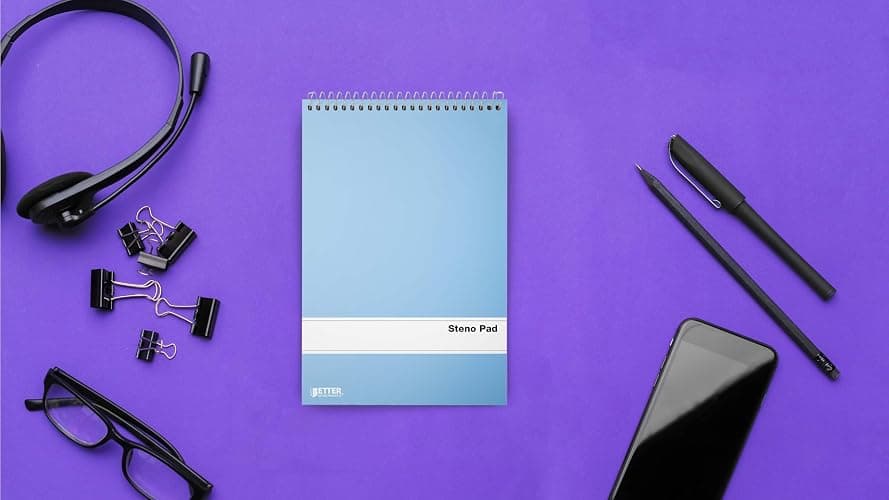 Better Office Products Steno Pads Spiral 6x9, 10 Pack, Gregg Ruled, 80 Sheets, Assorted Pastel Covers, Steno Notebooks Top Spiral for Note Taking thumbnail 7