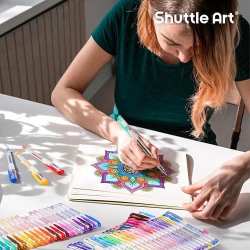 Shuttle Art 160 Pack Glitter Gel Pens, 80 Colors Glitter Gel Pens Set with 80 Refills for Adults Coloring Books Drawing Crafts Scrapbooking Journaling thumbnail 6