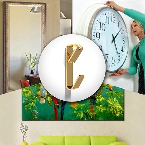 100 lb Picture Hangers, Picture Hooks for Hanging Pictures, 20Pcs Frame Hooks Picture Hangers Heavy Duty Hardware Hanger Kit Wooden Wall Painting Hangers Hooks and Nails for Pictures thumbnail 2