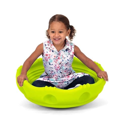 Simplay3 Two Sided Rock Around Wobble Disk and Climbing Dome for Toddlers and Kids - Rocking and Climbing - Indoor/Outdoor - Yellow/Green, Made in USA (1 Pack) thumbnail 6