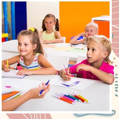 Watersay 144 Pcs Mini Markers Bulk, 3.4 Inch Colored Markers,6 Colors | Portable 3.4" Short Pen for Travel Office, Vibrant Watercolor Ink, Ideal for Adult School Art Projects, Multicolor Assorted thumbnail 6