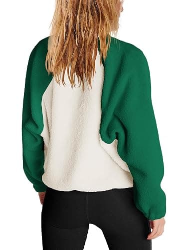 Nirovien Womens Fleece Pullover Long Sleeve Sherpa Jacket Button Down Fuzzy Sweatshirt Warm Outwear with Pockets thumbnail 2