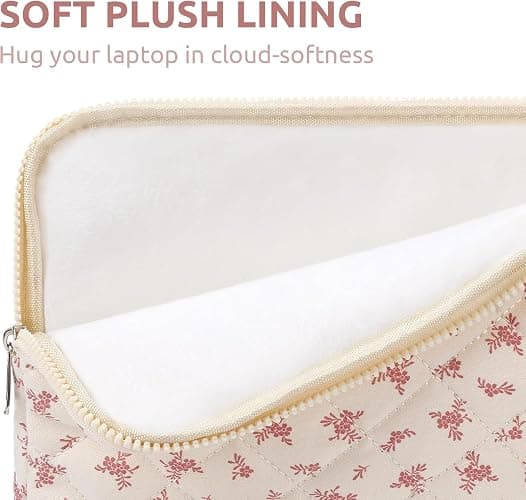RuiDay Housse Ordinateur 13-14 Pouces, Pochette pour Ordinateur Portable Motif Floral, Compatible avec Macbook Air 13 Pouces et Macbook Pro 14 Pouces thumbnail 8