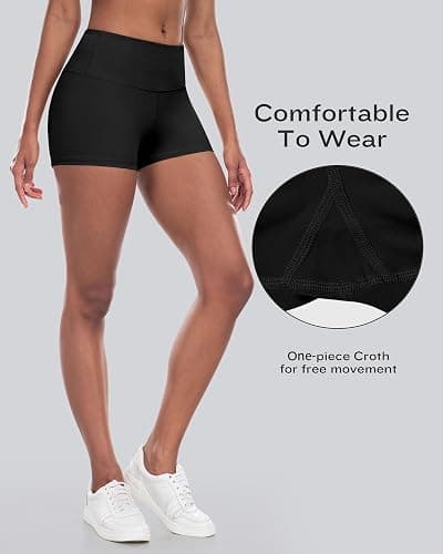 CHRLEISURE High Waisted Spandex Biker Shorts, Workout Booty Soft Yoga Shorts for Women thumbnail 2