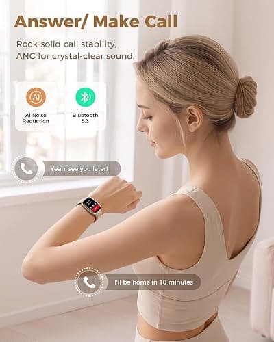 Smart Watches for Women Android/iPhone, Fitness Trackers with Answer/Call | Sleep Tracker/Step Counter/Heart Rate/SpO2 Monitor, Health Watch for 100+ Sports Modes, IP68 Waterproof, 2 Changeable Bands thumbnail 5