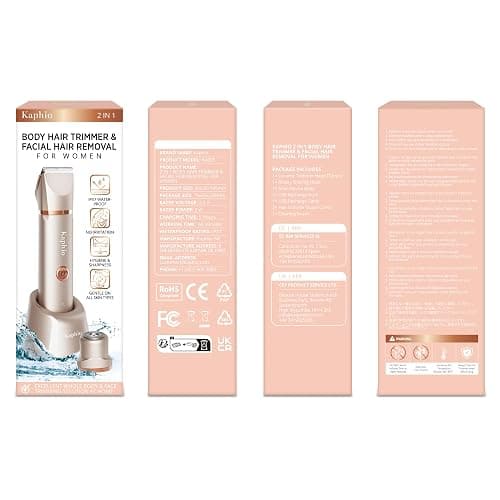 Bikini Trimmer for Women Pubic Hair: 2 in 1 Electric Razors for Women - Rechargeable Electric Shaver - IPX7 Waterproof Bikini Shaver for Travel & Shower Use in Summer (Rose Gold) thumbnail 9