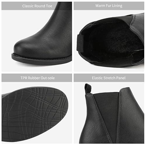 DREAM PAIRS Women's Ankle Boots Chunky Low Heel Chelsea Booties Slip On Elastic Fall Short Boots thumbnail 4