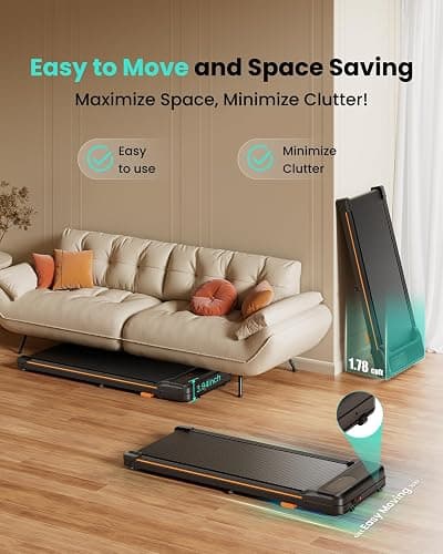 Abonow Walking Pad, Under Desk Treadmill with Incline for Home Office 2.5HP Portable Walking Treadmill with 265 Lbs Weight Capacity Walking Machine, Remote Control, LED Display thumbnail 7
