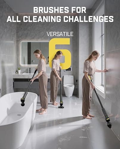 Fanttik Flip G9 Pro Electric Scrubber, VoltiPulse Motor, Dual-Speed Rotary Cleaner with 6 Brush Heads, Adjustable Angle & Extendable Handle, IPX7 Waterproof, Type-C Charging for Bathroom, Tile, Grout thumbnail 5