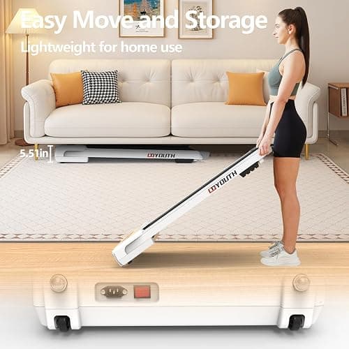 GOYOUTH 2 in 1 Under Desk Electric Treadmill Motorized Exercise Machine with Wireless Speaker, Remote Control and LED Display, Walking Jogging Machine for Home/Office Use thumbnail 4
