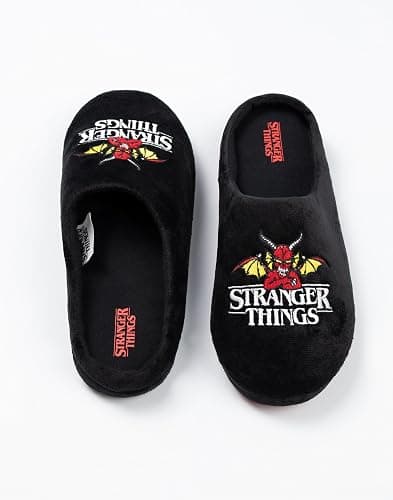 Stranger Things Unisex Black Logo Mule Slippers | Indoor Lounging Footwear with TV Show Design thumbnail 7