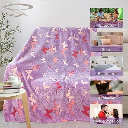 Butterfly Blanket for Women/Girls, Butterfly Gifts for Women Adults, Cute Blankets for Teen Girls, Personalized Blankets for Adults/Kids,Soft Fleece Blanket and Throw,Birthday 40"x 50" thumbnail 8