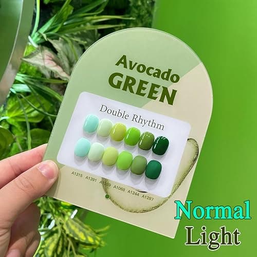 Double Rhythm 6 Pcs 15 ML Gel Polish Set Same Color Same Bottle Soak Off Gel Polish Kit Nail Art Manicure Salon DIY at Home for Women (Light Dark Green Olive Teal-T6-15) thumbnail 3