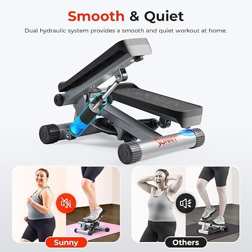 Sunny Health & Fitness Mini Stepper for Exercise at Home, Stair Step Workout Machine with Resistance Band and Over 300lb Weight Capacity, Optional Twist Motion and Free SunnyFit App Connection thumbnail 4