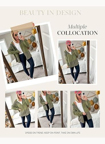 Dokotoo Waffle Knit Hoodies for Womens Zip Up Jackets 2025 Drawstring Fall Casual Jackets thumbnail 4