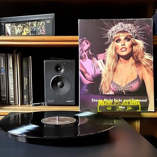 DREAMFORT Now Playing Vinyl Record Stand Light up Record Holder Wooden Acrylic for Vinyl Album Display and Storage Adjustable Brightness Vintage Music Decor(Heart) thumbnail 7