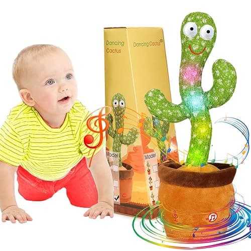Emoin Talking Dancing Cactus Toy Mimicking Toy, Singing Cactus Mimicking Recording Repeating What You Say with LED English Songs for Toddlers Boys Girls, Interactive Baby Toys - Image 1