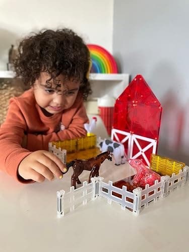 MAGNA-TILES Farm Animals 25-Piece Magnetic Construction Set, The ORIGINAL Magnetic Building Brand thumbnail 4
