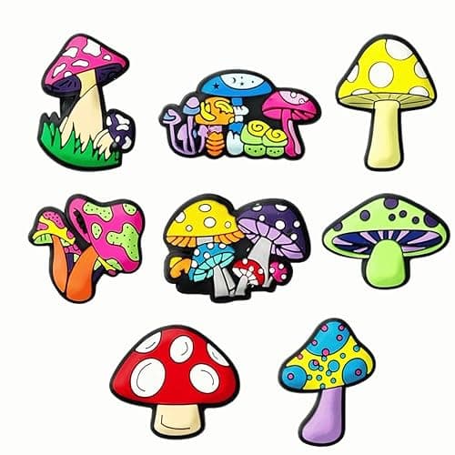 Fungi Fun Glow in the Dark Mushroom Shoe Charms for Clog Slides Sandals, Colorful Luminous Decoration for Shoes, Mushroom Croc Charms for Boys & Girls, Cute Kawaii Glowing Shoe Accessories thumbnail 4