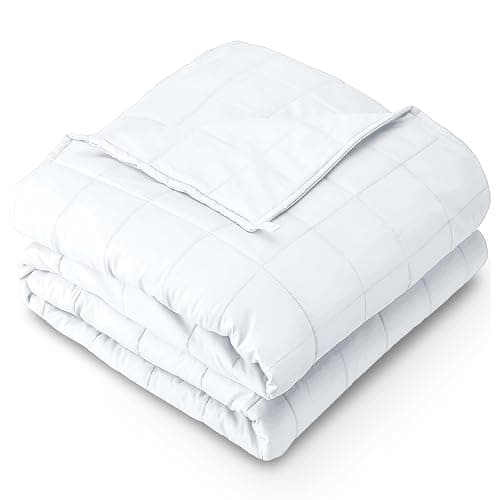 Bare Home Weighted Blanket Twin or Full Size 7lb (40" x 60") - All-Natural 100% Cotton - Premium Heavy Blanket Nontoxic Glass Beads (White, 40"x 60") - Image 1
