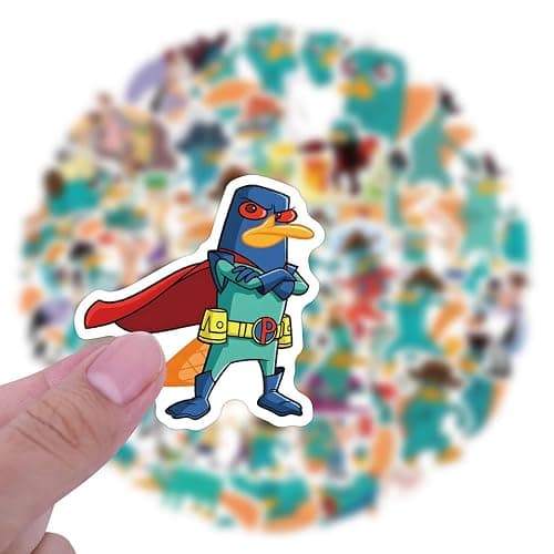 SZWMXH 55pcs Perry The Platypus Stickers Agent P Stickers for Kids Water Bottle,Cool Phineas and Ferbs Stickers Waterproof Decals for Laptops Skateboard Travel Case Bumper Bike Computer thumbnail 4