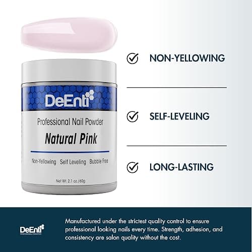 DeEnti Acrylic Nail Powder - 2oz Natural Pink|Professional Grade, Bubble-Free Acrylic Powder for Nails | Long-Lasting, Chip-Resistant Nail Acrylic Powder for Carving, Extensions & Fake Nails thumbnail 3