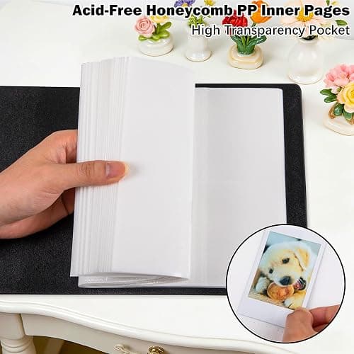 Ruibytree 320 Pockets Album for Instax Mini & Polaroid 2x3" Pictures, Black | Gift-Ready Packaging, PU Leather Cover, Acid-Free Pages, Side-Loading Clear Pockets, Durable Binding, Easy Photo Viewing thumbnail 8