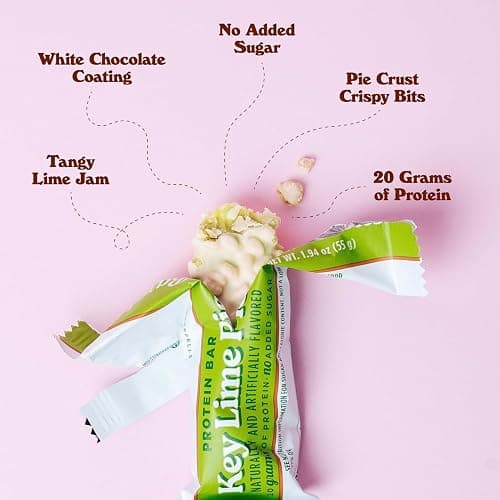 Barebells Protein Bars Key Lime Pie - 12 bars, 20g High Protein Treats - White Chocolate Nutrition Bar with 1g Total Sugars - On-The-Go Breakfast or Post-Workout Snack thumbnail 5