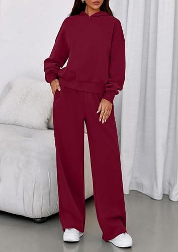 PRETTYGARDEN Womens Sweatsuits 2 Piece Set 2025 Casual Winter Long Sleeve Hoodie Loose Wide Leg Sweatpants Fall Tracksuit thumbnail 7