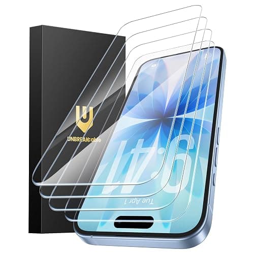 UNBREAKcable 4-Pack iPhone 17 Screen Protector, 9H Hardness | 9H tempered glass | 99.99% HD clarity | Double Shatterproof|alignment frame easy install | case-friendly thumbnail 9