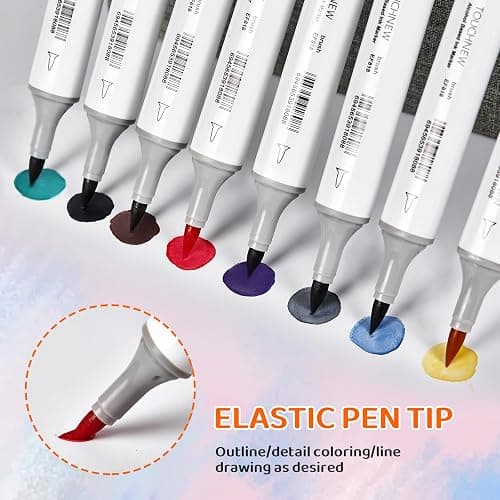 Liulich 10Pcs Alcohol Markers Pure Color Series,Dual Tip Soft Art Solid Color Markers Set for Adults Beginner Drawing Sketching (Brown) thumbnail 3