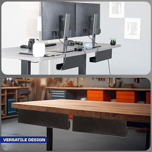 VIVO Under Desk 17 inch Cable Management Trays, Power Strip Holders, Cord Organizers, Wire Tamers for Office and Home, Black, 2 Pack, DESK-AC06-2C thumbnail 6