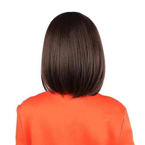 MUPUL Brown Bob Wig Short Brown Wigs for Costume Women Halloween Cosplay | Straight Brown Bob Wig with Bangs Natural Cute Wigs for Daily Costume Party thumbnail 4