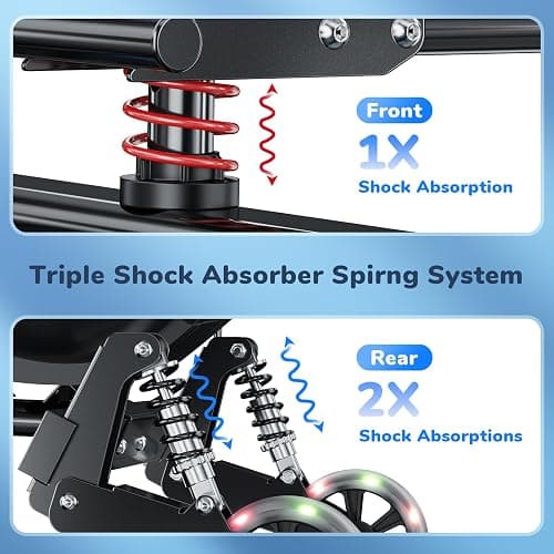 isinwheel Hoverboard Attachment for 6.5"8" 8.5"10" Hoverboard Go Kart Attachment with 3*Shock Absorbers, Hand and Foot Dual Control, Larger Seat, Flashing Wheels thumbnail 4